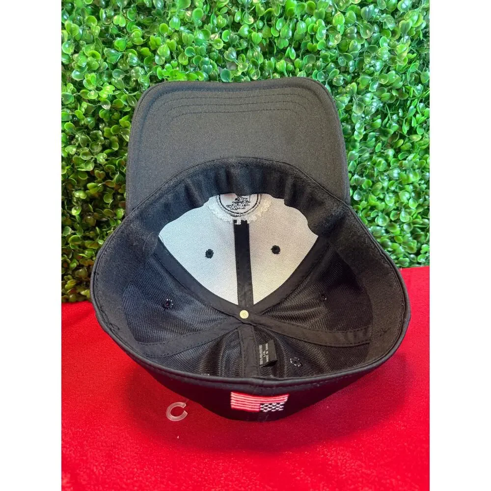 Pebble Beach Golf Hat Black White Lone Cypress Tree Logo Fitted Cap Large XL